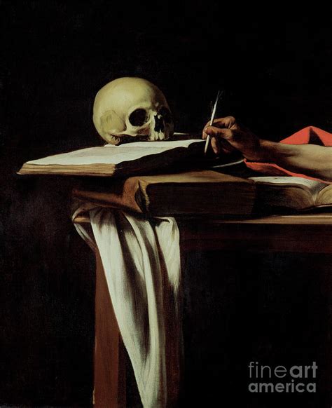 St Jerome Writing, Detail By Caravaggio Painting by Caravaggio - Pixels