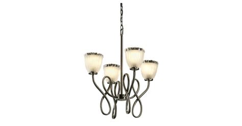 Justice Design Group GLA-8910-56-WTFR-NCKL Veneto Luce 4 Light 1 Tier ...