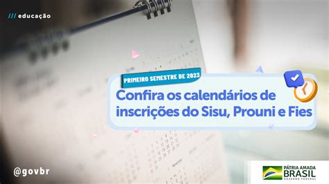 Governo do Brasil on Twitter Os calendários de inscrições para os