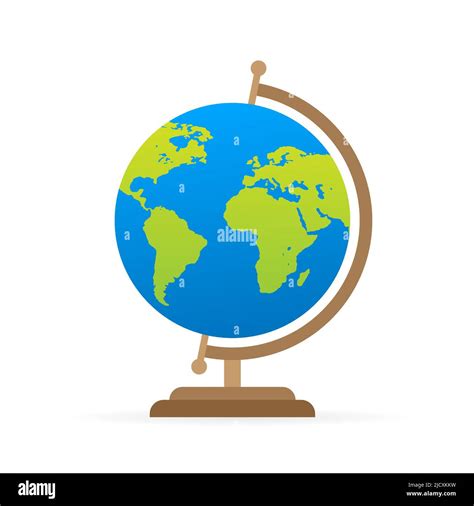 Earth Globes Isolated On White Background Flat Planet Earth Icon