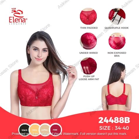 Bra BH Elena 24488B Busa Tipis Pakai Kawat Bisa Lepas Tali Kait 4