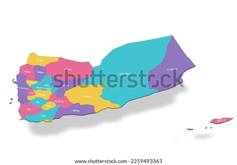 Yemen Political Map Administrative Divisions Governorates Stock Vector ...