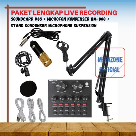 Jual Paket Lengkap Alat Live Streaming Sound Card V S Mixer Dan Mic Bm