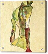 Male Nude In Profile Facing Right Painting By Egon Schiele Fine Art