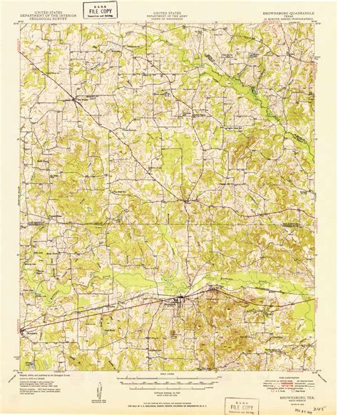 Brownsboro Texas 1949 USGS Old Topo Map Reprint 15x15 TX Quad