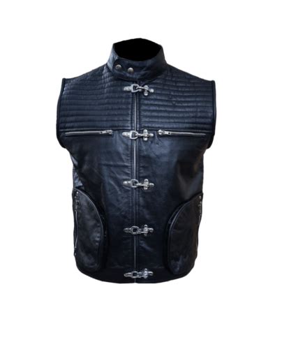 Mens Motorbike Biker Style Quilted Waistcoat Vest Genuine Cow Leather Vest Ebay