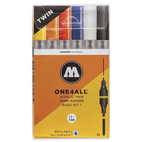 Molotow One4All Acrylic Twin Markers Basic Colors 1 Set Of 6 Michaels