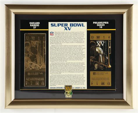 Super Bowl XV Commemorative Custom Framed Score Card Display With 23kt