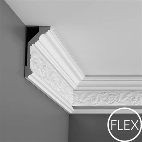 FC303 Crown Molding Flexible Primed White Face 6 1 16 Length 78 3