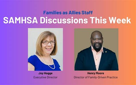 Families As Allies Participating In Samhsa Discussions