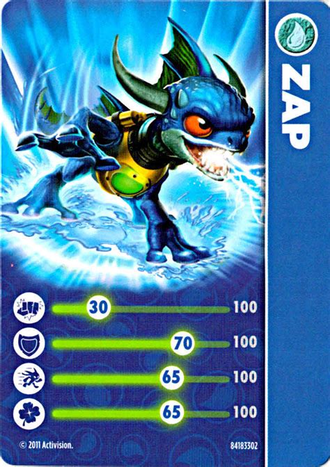 Zap Skylanders Spyros Adventures Cards