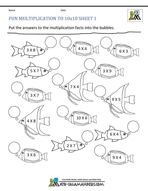 Fun Multiplication Worksheets Grade 4