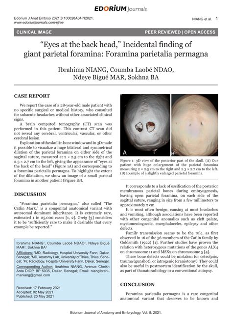 Pdf Eyes At The Back Head Incidental Finding Of Giant Parietal