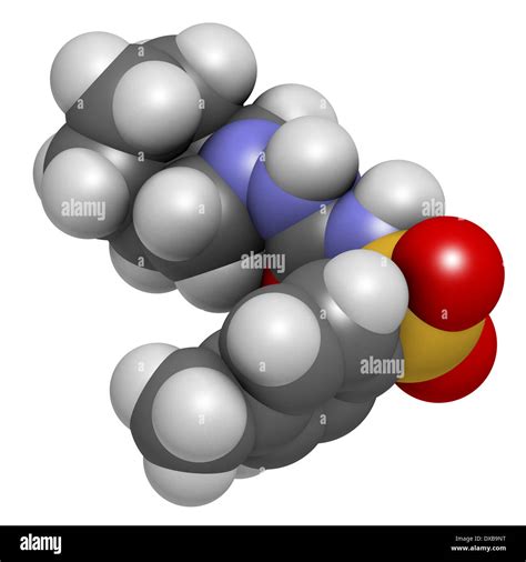 Gliclazide diabetes drug molecule. Sulfonylurea class anti-diabetic ...