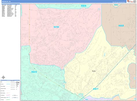 Rocklin California Wall Map Color Cast Style By Marketmaps Mapsales