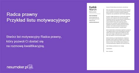 List Motywacyjny Radca Prawny Przyk Ad I Przewodnik Praca Na Poziomie