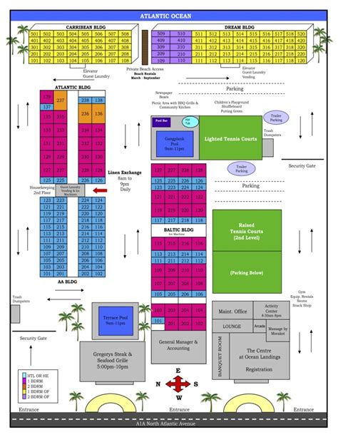 Resort Map - Ocean Landing Resort and Racquet Club
