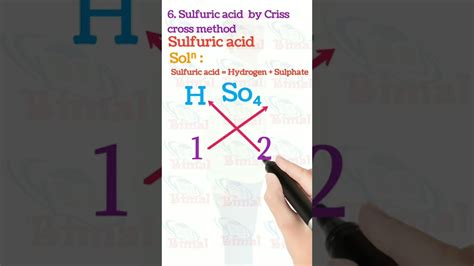 6 Sulphuric acid H₂So₄ criss cross method bimal physics episode