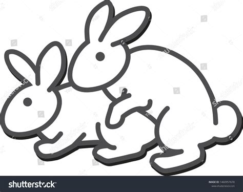 Two Rabbits Having Sex Vector Illustration Stock Vector Royalty Free 1460957678 Shutterstock