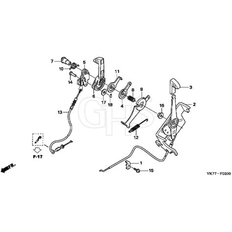 Honda HRX426C QXE MATF 1030001 Throttle Lever Diagram GHS