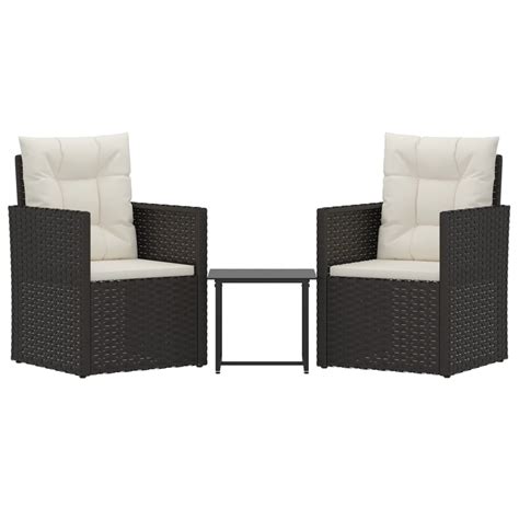 RHO Salons de jardin Mobilier d extérieur 3 pcs avec coussins