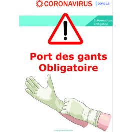 Port des gants obligatoires signalétique