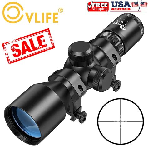 Compact Rifle Scope Mil Dot Crosshair Reticle Gun Scope With