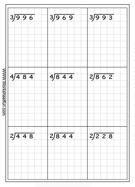 Division With 3 Digit Divisors Worksheets