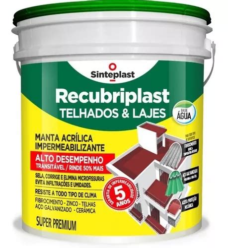 Recubriplast Manta Liquida Telhados E Lajes Kg Parcelamento Sem Juros