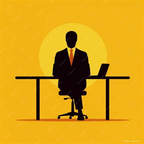 Premium AI Image | arafed silhouette of a man sitting at a desk with a ...