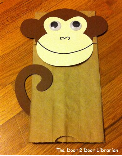 Monkeys Paper Bag Puppets Storytime Preschool Library Home School