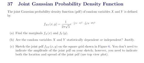 Solved Joint Gaussian Probability Density Function The Chegg