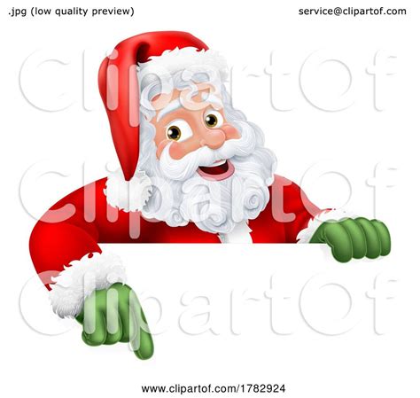 Cartoon Santa Claus Father Christmas Peeking Sign By Atstockillustration 1782924