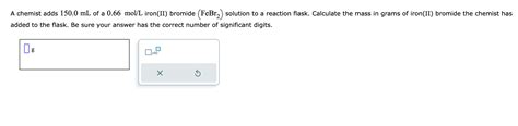 Solved A Chemist Adds Ml Of A Mol L Iron Ii Chegg