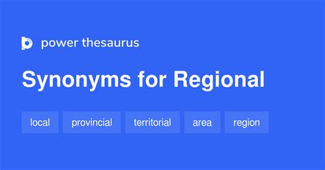 Regional synonyms - 1 044 Words and Phrases for Regional