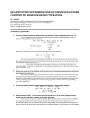 Atq Quantitative Determination Of Dissolved Oxygen Content By