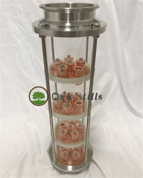 4 Glass Alcohol Distillation Column With Copper Bubble Plates Oakstills