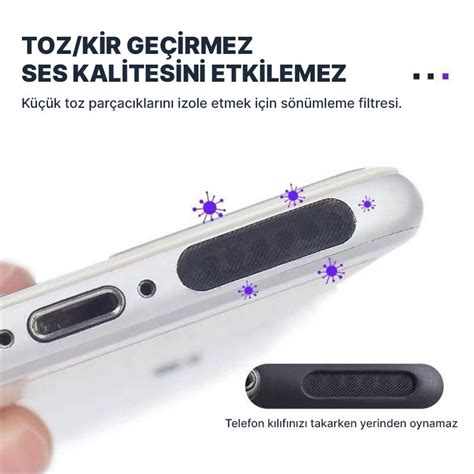 Telefonlar için Toz Geçirmez Hoparlör Koruyucu 2 li Set Dara Aksesuar