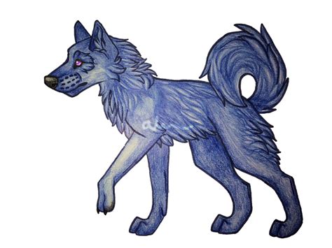 Blue Wolf Drawing by aerwa on DeviantArt