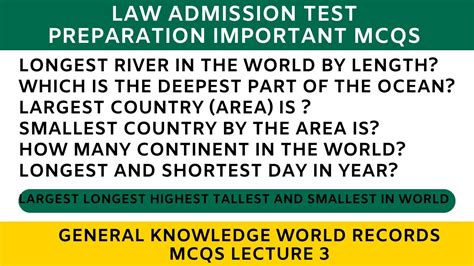 General Knowledge Mcqs For Lat Law Admission Test Preparation Lat