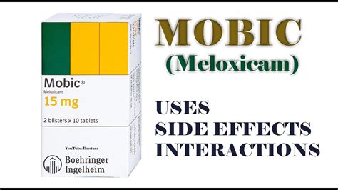 MOBIC Tablets (Meloxicam) | Uses, Precautions, Dosage, Side Effects - YouTube