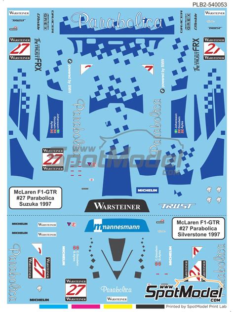 Print Lab Decals PLB2 540053 Marking Livery 1 27 Scale McLaren F1