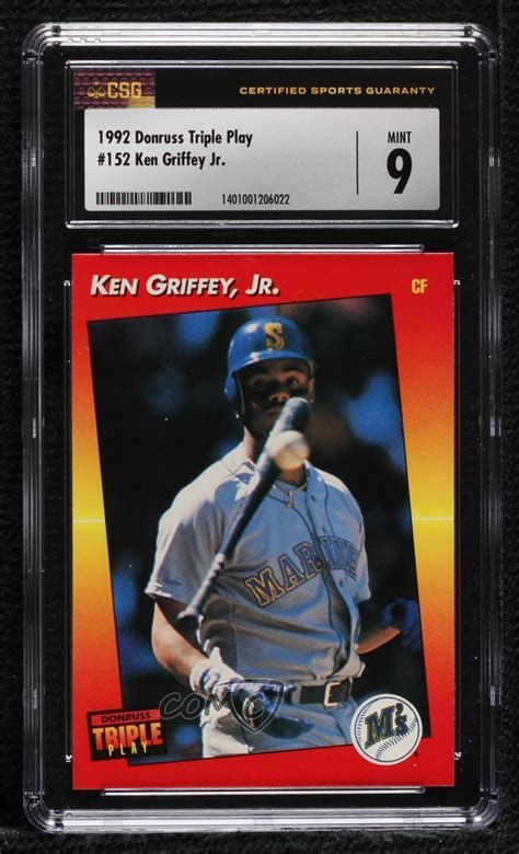 Ken Griffey Jr Donruss Triple Play Graded Csg Mint Hof Ebay