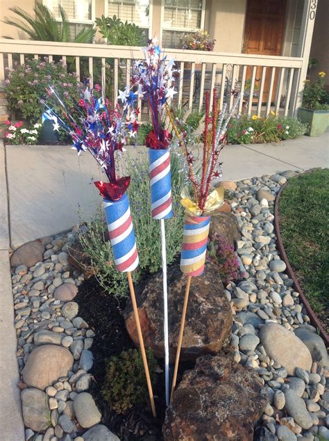 Firecracker Decoration Made From Pool Noodle Balloon Weight Decorative Tape And Dowel 4th