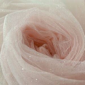 Sparkle Pink Tulle Fabric With Glitters For Dress Costume Wedding