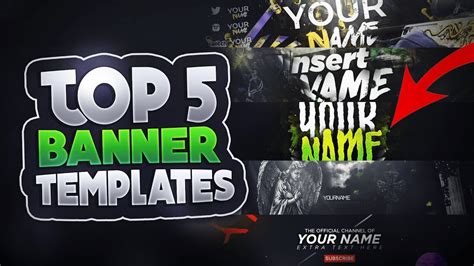 📸 Top 5 Free Photoshop Banner Templates 01 Vinostry Youtube