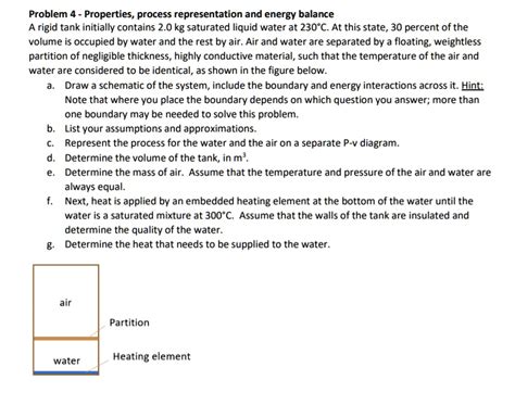 Solved Problem Properties Process Representation And Energy Balance