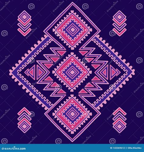 Tribal Line Shapes Ethnic Pattern Sacred Geometry Print In African