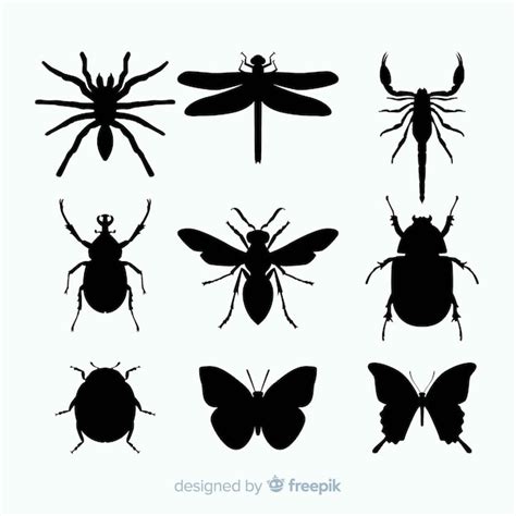 Colecci N Siluetas De Insectos Planas Vector Gratis