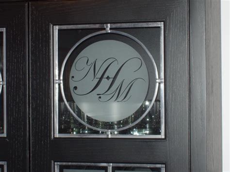 Custom Etched Glass Door Insert